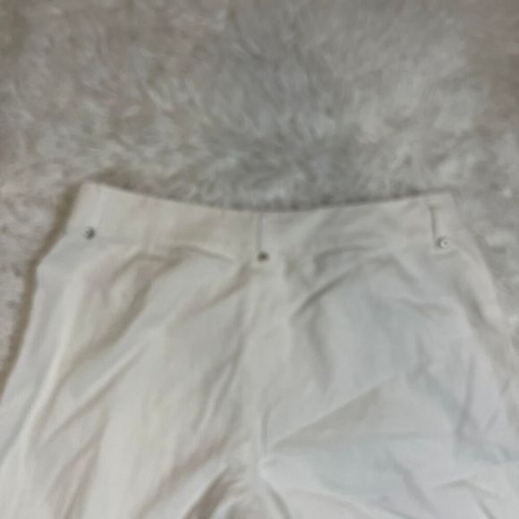 White linen Gianni Bini straight-leg flare  pants‎ size 8 - Picture 7 of 8
